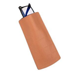 Authentic Calfskin Alligator‑Texture Glasses Pouch Nugget